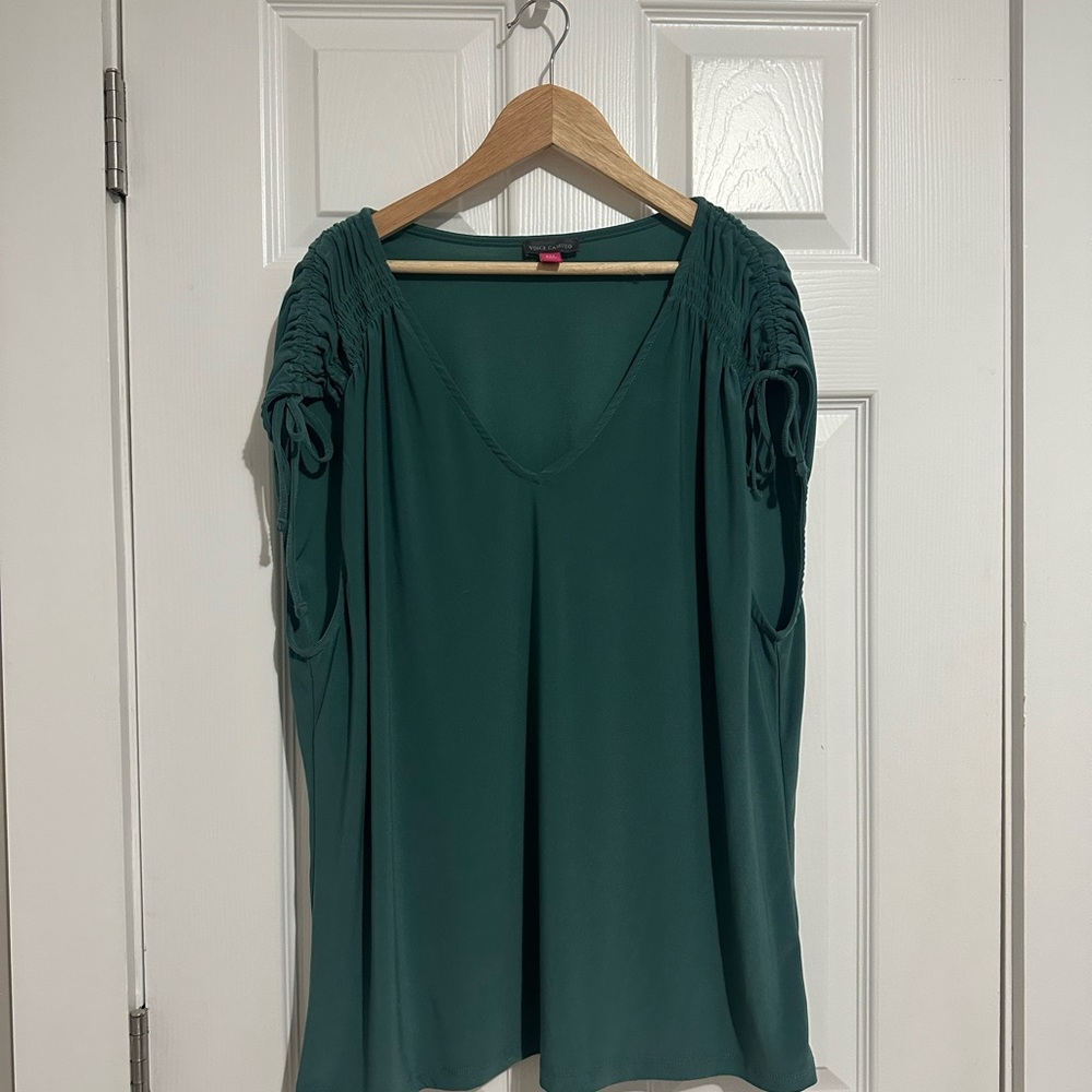 Vince Camuto Green Puff Sleeve Blouse